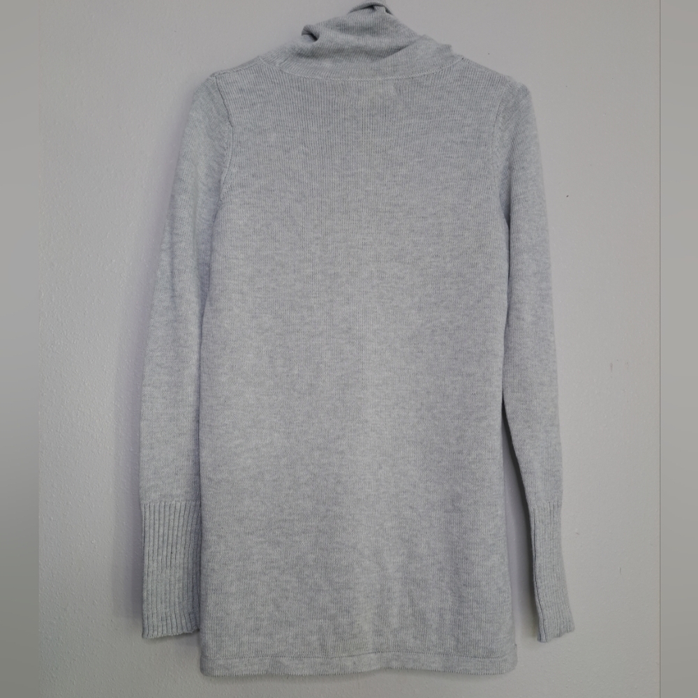 Akini Women’s Thumb Hole Sweater Gray Cowl Neck with Tie XS - Picture 15 of 16
